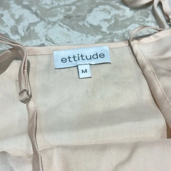 Ettitude Sateen Cami and Shortie Setin Oat Size Medium
